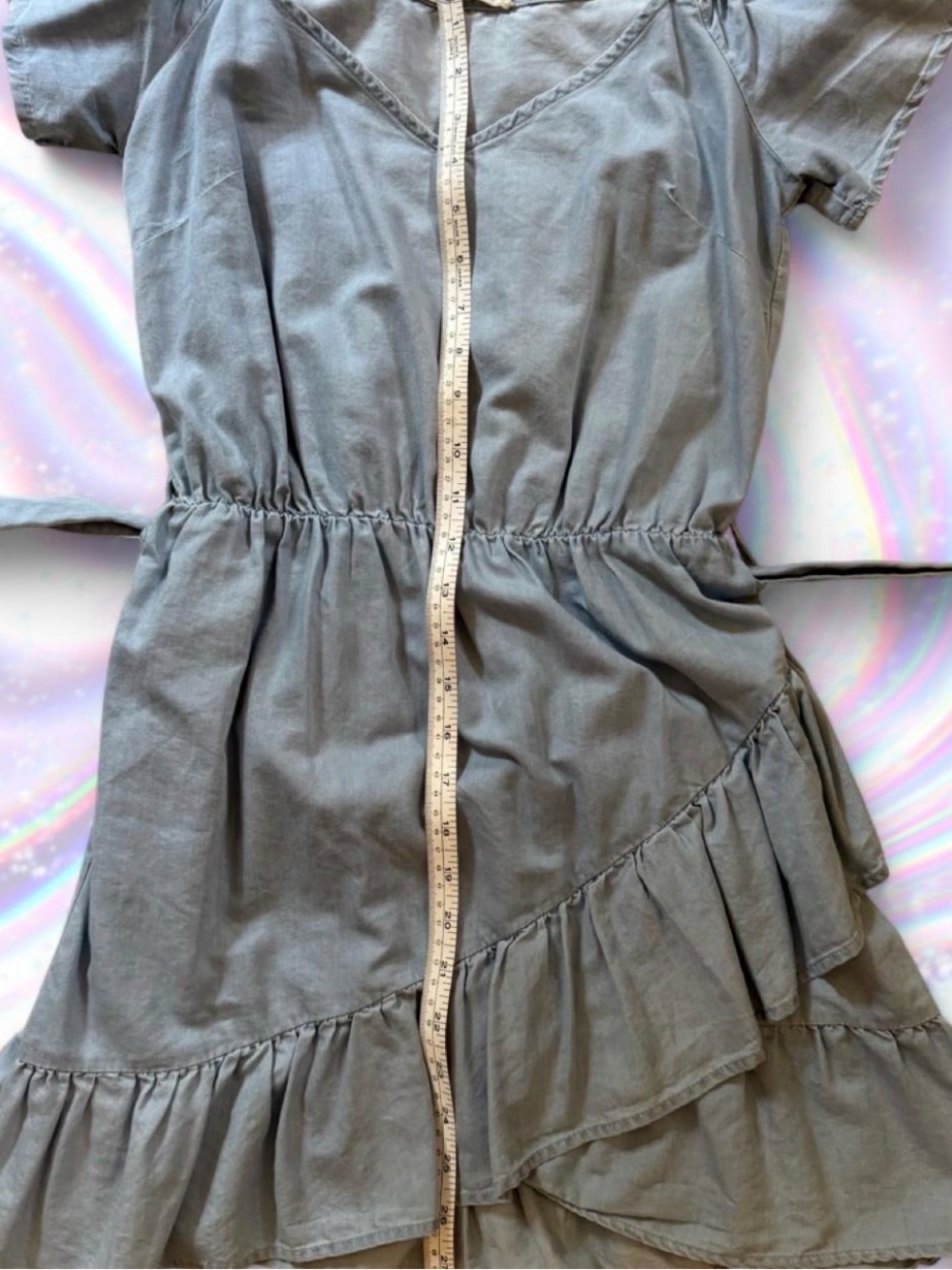 Love Tree Light Blue Off-Shoulder Ruffle Mini Dress - Picture 7 of 7